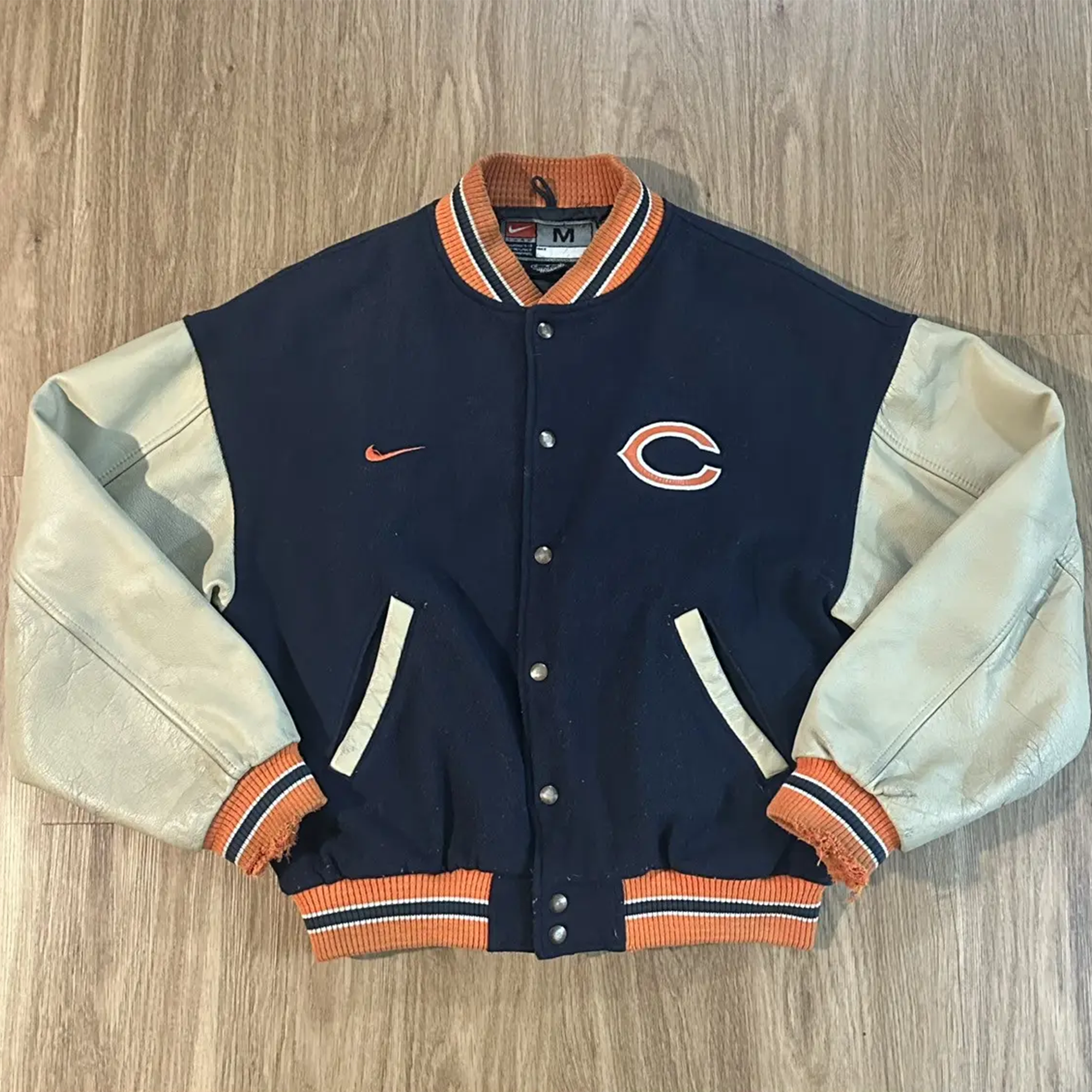 nfl-nike-jacket-1-1 Vintage Nike NFL Chicago Bears Varsity Jacket - Image 1